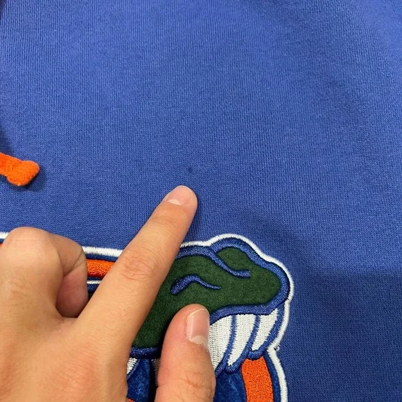 Florida Gators 1XL Tall Embroidered Sports Logo Hoodie Blue and Orange - Picture 5 of 7